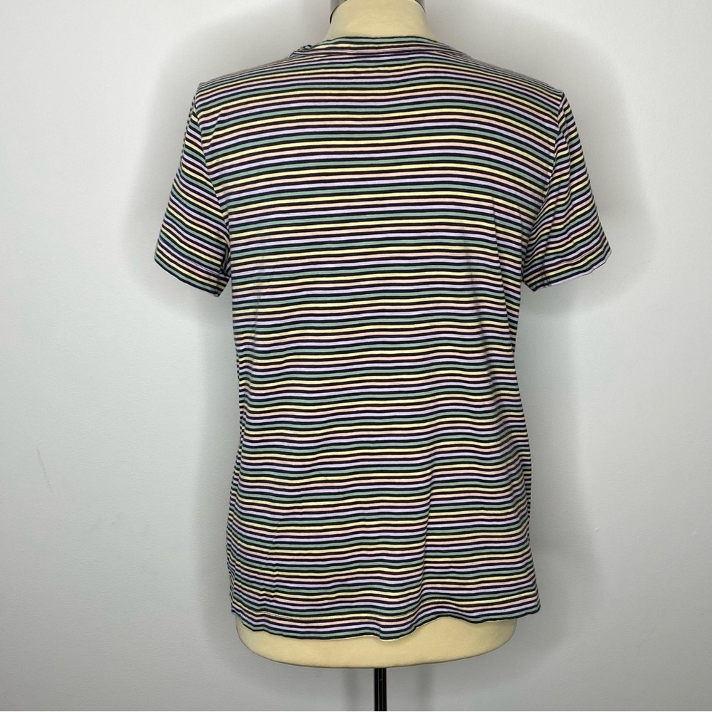 Loft Vintage Soft Pastel Stripe Short Sleeve Crew Neck Tee - Picture 5 of 6